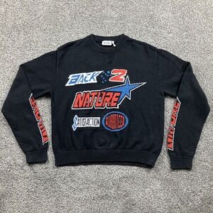 WEEKDAY Sweater Adult Medium Knit Embroidered Graphic Moto Retro Y2K